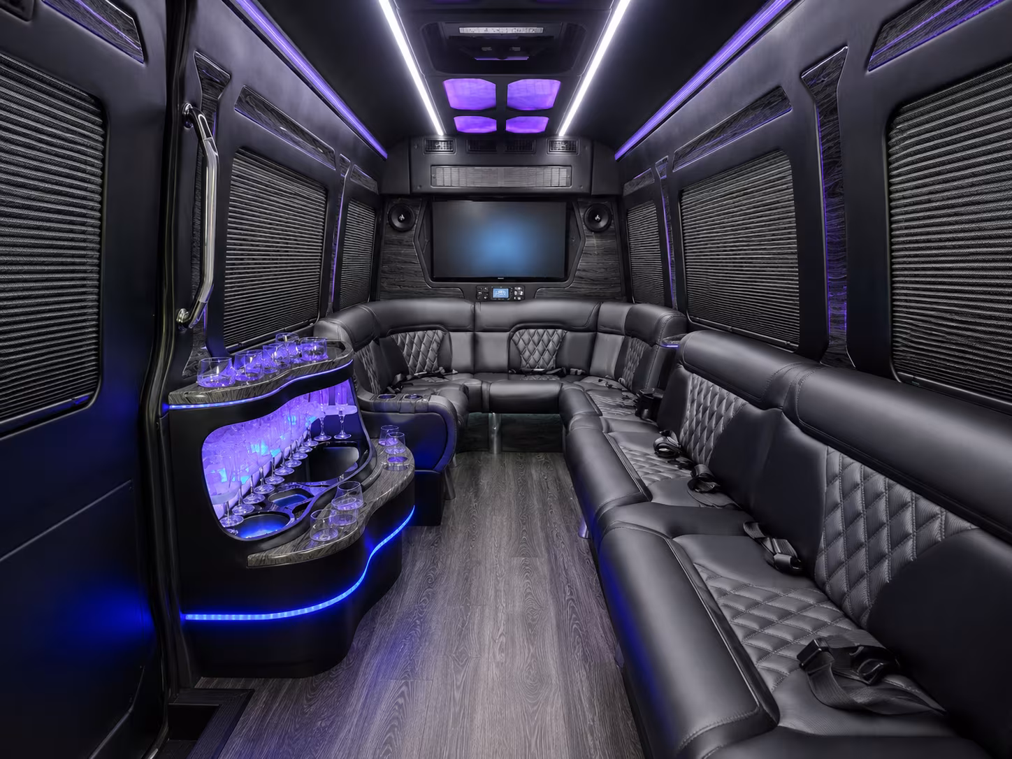 west covina 30 passenger party bus interior